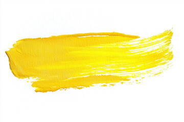 yellow paint brush strokes in watercolor on white isolated background. Generative AI