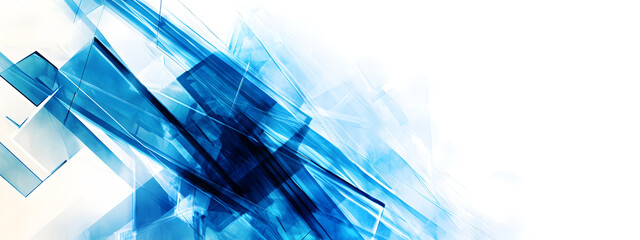 Abstract geometric background with blue lines and dots on a white background
