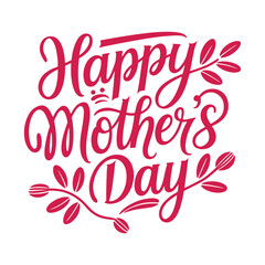 Happy Mothers Day lettering set. Handmade calligraphy vector illustration. Mother's day card with heart