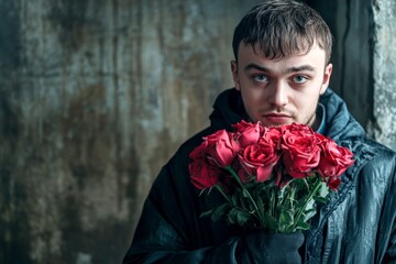 Love confession. Valentine's day greeting from man or for man: stunning noticeable image of loving caucasian young man. Commercial idea. Emotional connection. Love celebration.