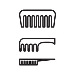 Comb icon vector set with liner stock