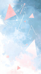 Obraz premium Abstract geometric background with blue lines and dots on a white background 