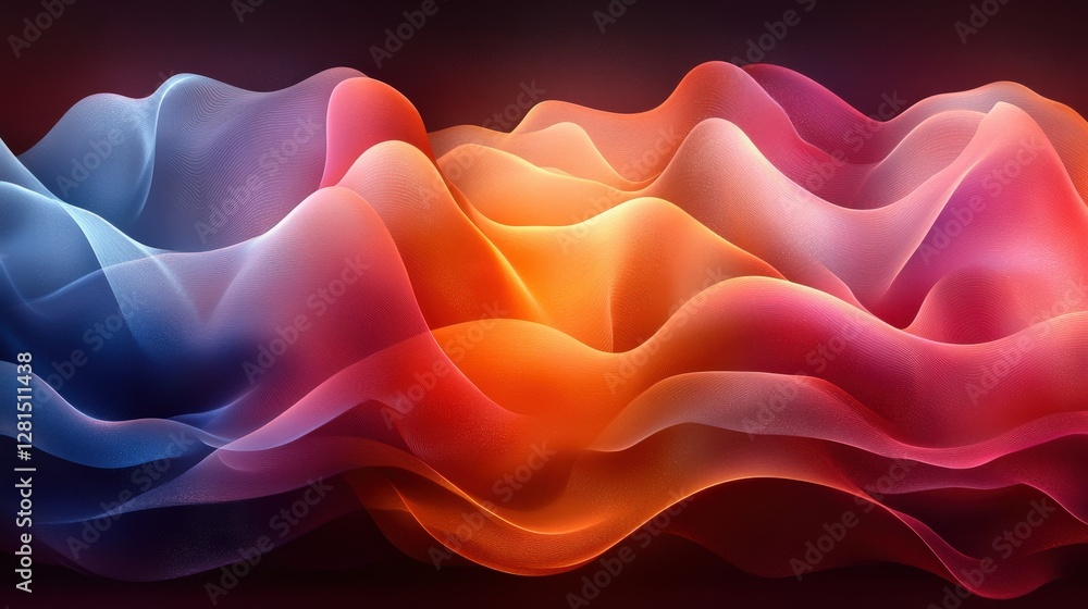 Poster abstract waves of vibrant colors flowing seamlessly, creating a dynamic visual experience