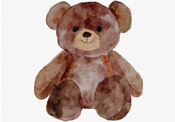 Watercolor Teddy Bear Pattern