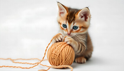Pet Day,Kitten Playing with Yarn