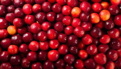 Fresh red plums with water droplets