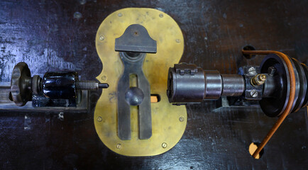 Fragment of the turning machine for wood made in Germany in the beginning of 20 century