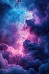 Celestial Tapestry of Cosmic Clouds and Stardust in Deep Space Nebula with Ethereal Light and Galactic Beauty