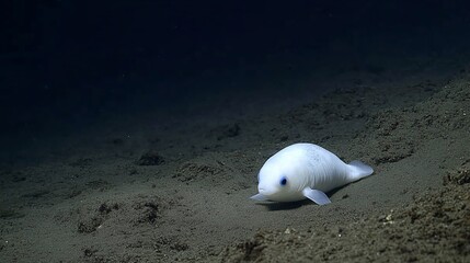 Naklejka premium Albino fish seabed ocean dark background marine life