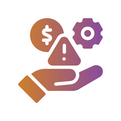 risk flat gradient icon