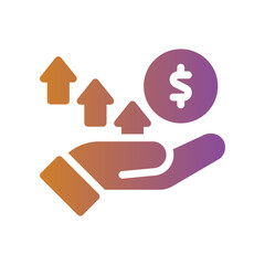 wealth flat gradient icon