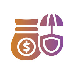 wealth flat gradient icon