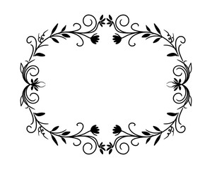 Art nouveau style flower frame