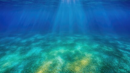 Obraz premium Underwater scene with gentle sunlight rays illuminating vibrant