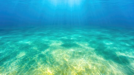 Obraz premium Tranquil underwater scene with vibrant turquoise hues and soft l
