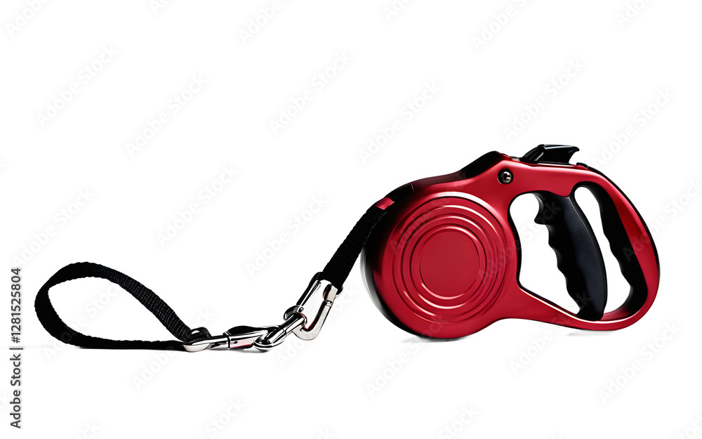 Poster A stylish dog leash with a padded handle, isolated on a empty plain background