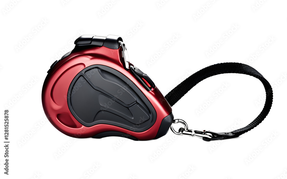 Poster a stylish dog leash with a padded handle, isolated on a empty plain background
