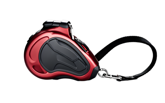 A stylish dog leash with a padded handle, isolated on a empty plain background
