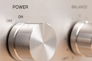 Close-Up of a Stereo Power and Balance Control Knob