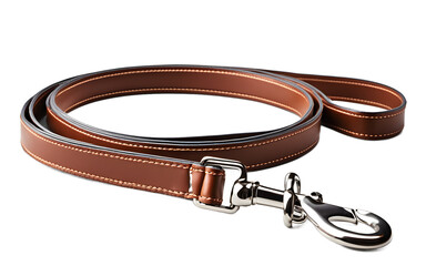 A stylish dog leash with a padded handle, isolated on a empty plain background