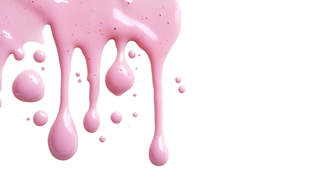 Mesmerizing pink liquid drip on a black background, abstract fluid art photography