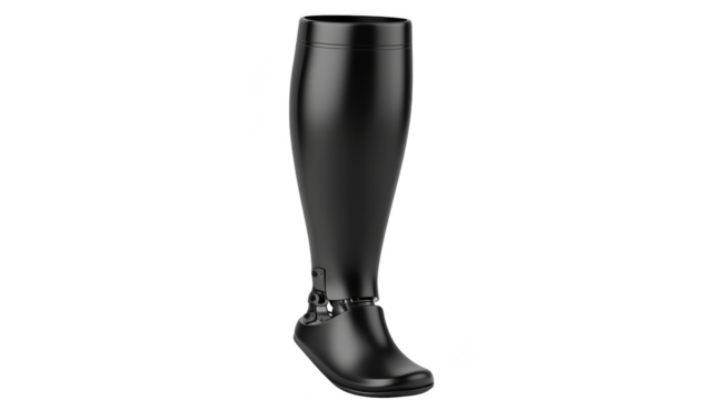 One black prosthetic leg for enhancing the performance of disabled people.