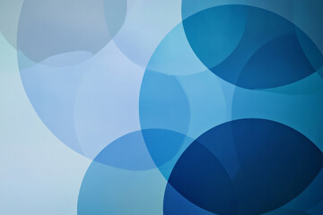 Obraz premium Illustration of a series of overlapping transparent circles in varying shades of blue, creating a modern, minimalist abstract design. The smooth, fluid composition exudes a sense of calmness and