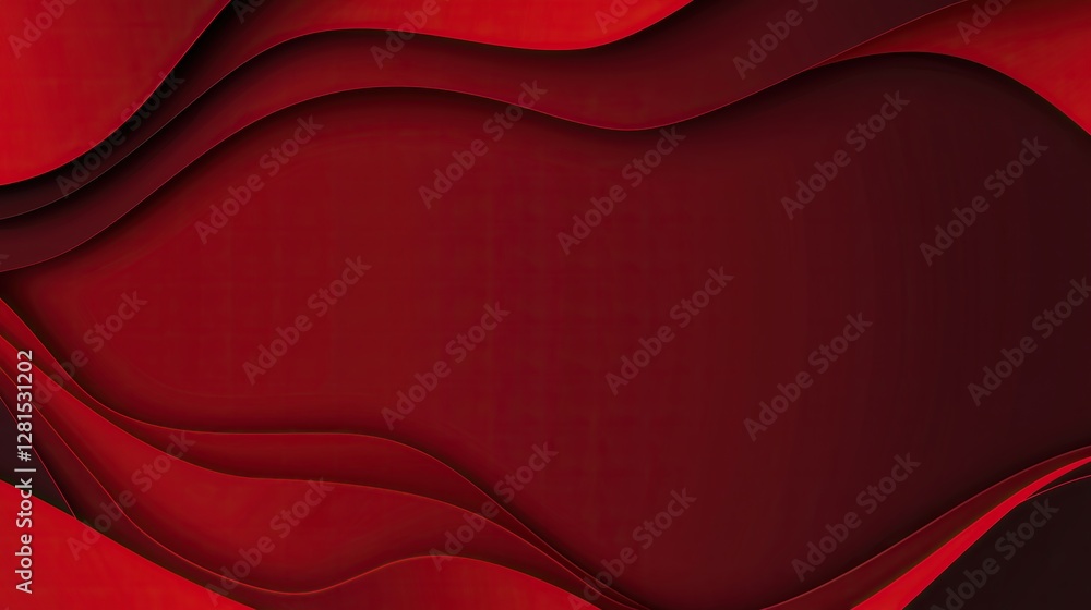 Poster abstract background layered flowing red curves with smooth gradient effect dynamic and luxurious aesthetic