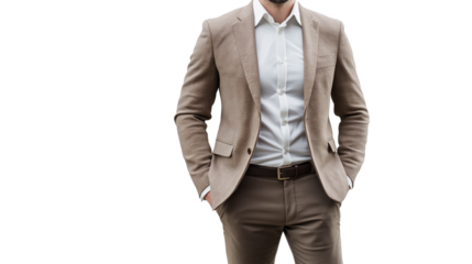 Marketing manager in a trendy outfit, stylish and modern look, professional confidence, isolated PNG