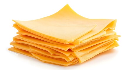 stack of sliced cheddar cheese