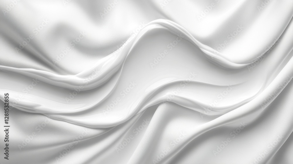 Poster elegant white fabric texture with flowing glossy surface creating a soft and luxurious background fo