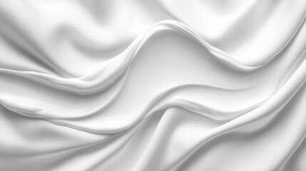 Fototapeta premium Elegant white fabric texture with flowing glossy surface creating a soft and luxurious background for design and artistic projects