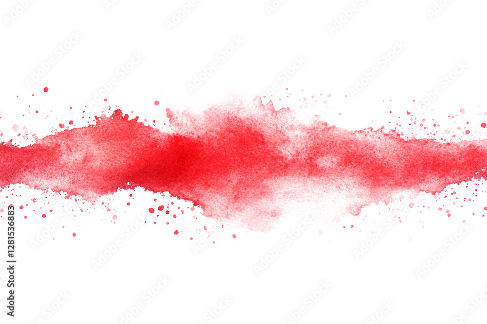 Aufkleber red watercolor paint splashes creating a vibrant and textured abstract design element