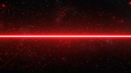 Red Laser Beam Across Starry Night