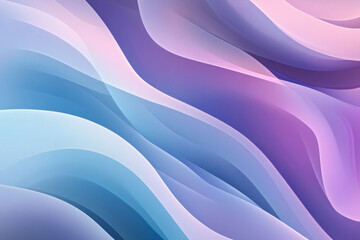 Illustration of a series of gently curving lines and soft, overlapping shapes in gradient shades of blue, purple, and pink. The smooth flow and harmonious color palette create a sense of calm and