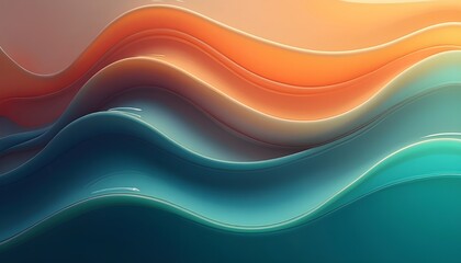 Obraz premium abstract colorful Navy, Burnt Orange, Seafoam Green wave background
