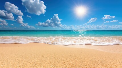 Breathtaking tropical beach scene with waves sunny day scenic landscape relaxing environment vibrant viewpoint