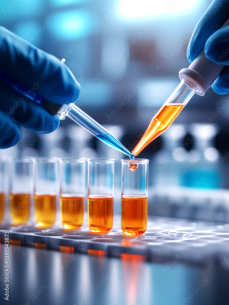 Poster dynamic chemistry experiment in a modern laboratory an insightful look at liquid analysis and scient