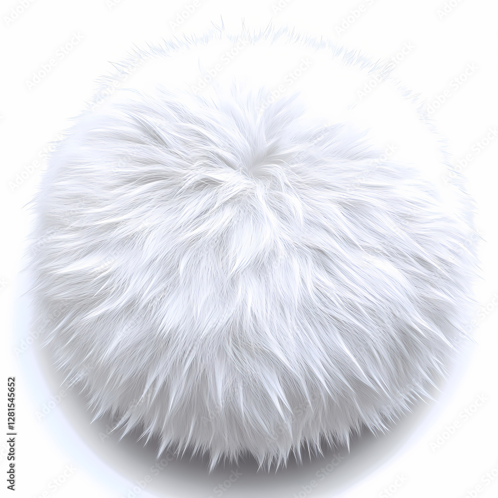 Aufkleber soft white fluffy sphere resting on a smooth surface indoors. generative ai