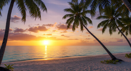 tropical beach sunset