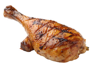 roasted chicken on white background