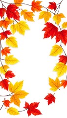 Fototapeta premium Autumn Leaves Border on White