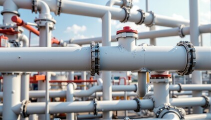 Industrial Pipeline Network with Valve and Fittings