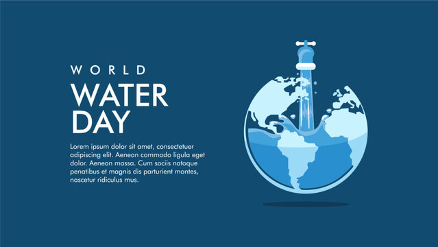 vector world water day background template
