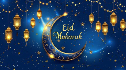 Fototapeta premium Eid Mubarak Eid Al Adha Festival Background. Eid Mubarak islamic background.Eid Mubarak flyer design and islamic background.
