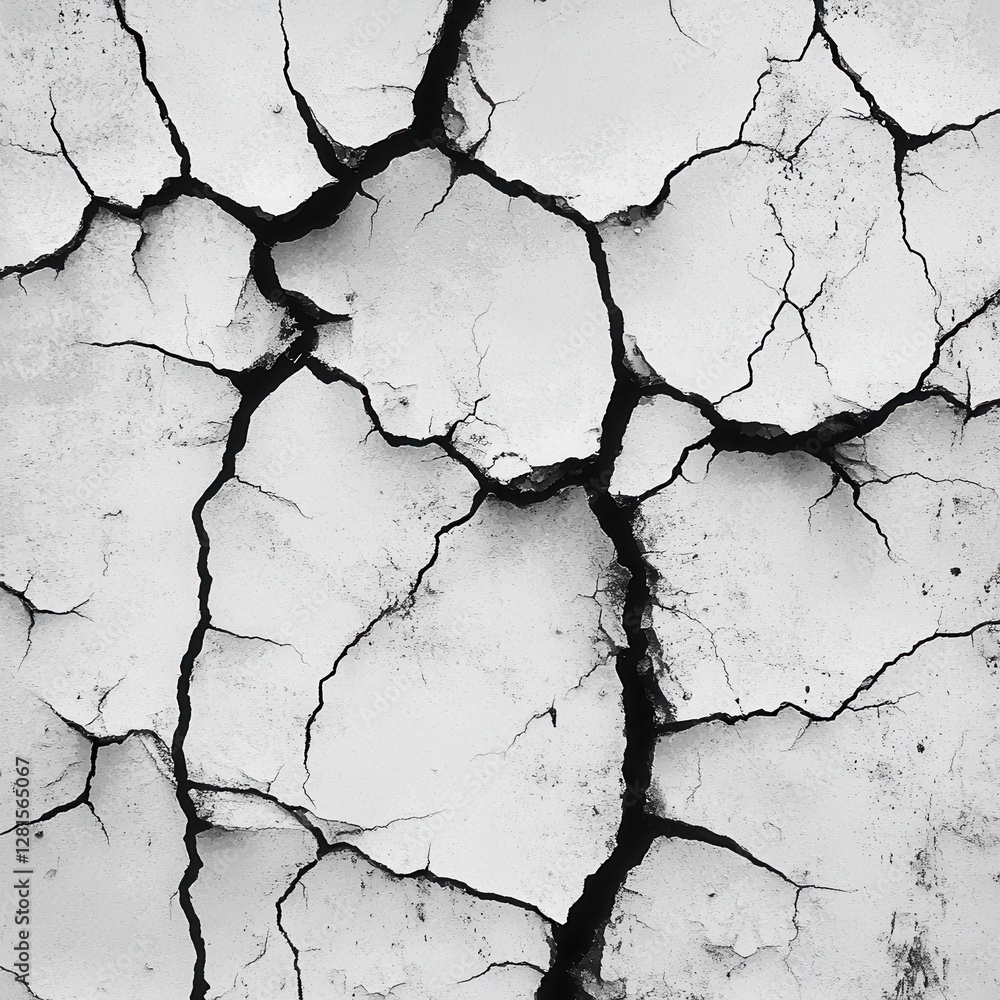 Poster abstract monochrome cracked surface creating a dramatic visual texture for creative projects and des