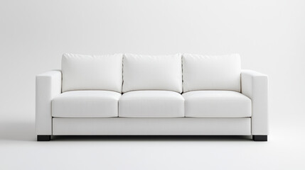 Fototapeta premium clean white sofa with plush cushions, perfect for modern living spaces