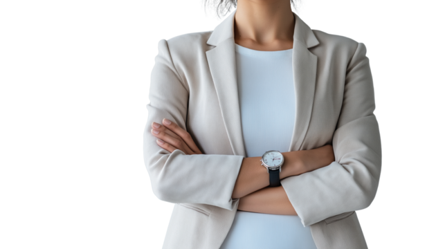 E-commerce startup founder, contemporary business outfit, focused expression, clean and modern style, high-quality resolution, isolated PNG