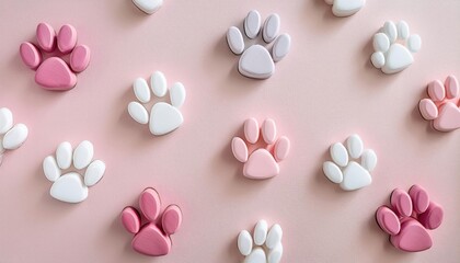 Fun background mockup with cute bunny paw prints scattered across a pastel-colored surface—perfect for Easter designs, children’s products, or whimsical spring-themed projects.
