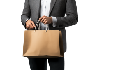 E-commerce startup founder, contemporary business outfit, focused expression, clean and modern style, high-quality resolution, isolated PNG